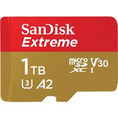 1 TB - Class 10 - microSDXC Hukommelseskort & USB Stik SanDisk Extreme microSDXC Class 10 UHS-I U3 A2 190/130MB/s 1TB +Adapter