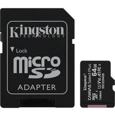 Kingston 64 GB - USB Type-A - microSDXC Hukommelseskort Kingston Canvas Select Plus microSDXC Class 10 UHS-I U1 V10 A1 100MB/s 64GB +Adapter (3-pack)