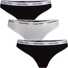 Calvin Klein Dame - G strenge - S Trusser Calvin Klein Carousel Thongs 3-pack - Black/White/Black