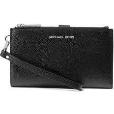 Michael Kors Adele Pebbled Leather Smartphone Wallet - Black/Silver