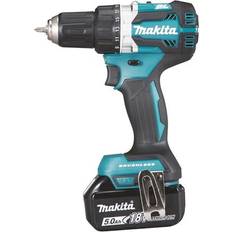 Makita Batterier - LED-belysning Bore- & Skruemaskiner Makita DDF484RT3J (3x5.0Ah)