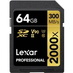 LEXAR Hukommelseskort LEXAR Professional SDXC Class 10 UHS-II U3 V90 2000x 300/260MB/s 64GB