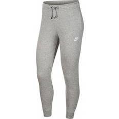 Nike Dame - Fitness - Træningstøj Bukser Nike Essential Fleece Sweatpants Women - Dark Grey Heather/White