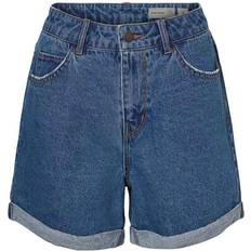 Vero Moda Blå Tøj Vero Moda High Waisted Shorts - Blue/Medium Blue Denim