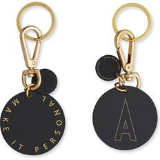 Design Letters Personal Key Ring/Bag Tag A-Z - Black