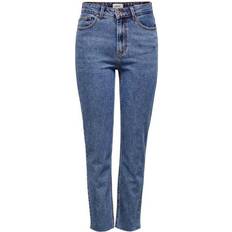 26 - Dame - L32 Jeans Only Emily Hw Straight Fit Jeans - Blue/Dark Blue Denim
