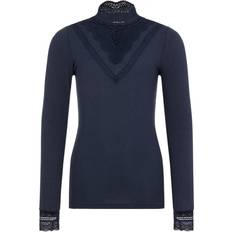 24-36M Polotrøjer Name It High Neck Lace Long Sleeved T-shirt - Blue / Dark Sapphire (13173362)