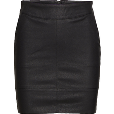 Only Imiteret læder Tøj Only Leather Look Skirt - Black