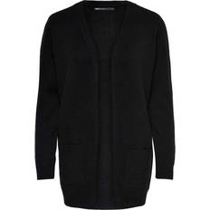 Only Ballonærmer - Nylon Tøj Only Lesly Open Knitted Cardigan - Black