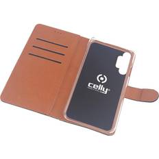 Celly Brun Covers med kortholder Celly Wally Wallet Case for Galaxy A32