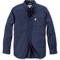 Elastan/Lycra/Spandex - Herre Skjorter Carhartt Rugged Professional Series Long Sleeve Shirt - Navy