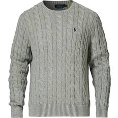 Polo Ralph Lauren Herre - XL Sweatere Polo Ralph Lauren Cable-Knit Cotton Sweater - Fawn Grey Heather