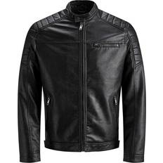 Jack & Jones Herre - XXL Overtøj Jack & Jones Imitation Leather Jacket - Black