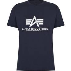 Alpha Industries Blå T-shirts & Toppe Alpha Industries Basic Logo T-shirt - Navy Blue/White