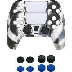 Spilkontroller tilbehør Piranha PS5 Grips and Sticks 10 in 1 Pack - Black/Blue/Camouflage