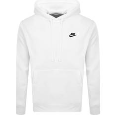 Ballonærmer - Fleece - Hvid Tøj Nike Sportswear Club Fleece Pullover Hoodie - White/Black