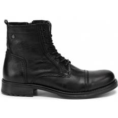 Jack & Jones 45 Støvler Jack & Jones Leather Stitched Boots M - Black/Anthracite