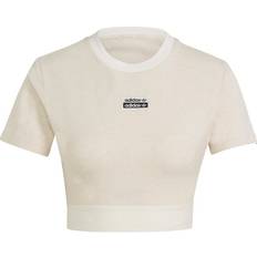 48 - Beige - Bomuld T-shirts adidas Women's R.Y.V. Crop Top - Off White