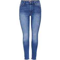 Dame - XXL Jeans Only Blush Life Mid Ankle Skinny Fit Jeans - Blue/Medium Blue Denim