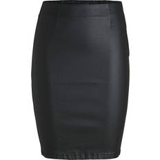 Lynlås - Polyamid Nederdele Pieces Coated Mini Skirt - Black