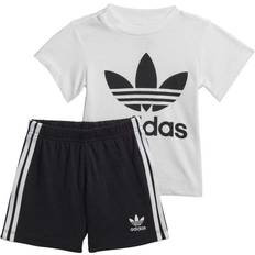 Øvrige sæt adidas Infant Trefoil Shorts Tee Set - White/Black (FI8318)