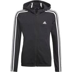 Adidas 92 Overdele adidas Girl's Essentials-3-Stripes Hoodie - Black/White (GQ8356)