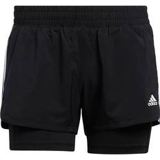 Adidas Dame - Fitness - XL Shorts adidas Pacer 3-Stripes Woven Two-in-One Shorts Women - Black/White