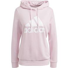 4 - Pink Sweatere adidas Women's Essentials Relaxed Logo Hoodie - Clear Pink/White