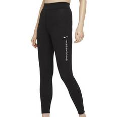 Nike 48 - Dame Tights Nike Swoosh High Rise Leggings - Sort/Hvid