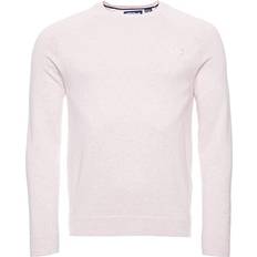 Superdry Herre - M - Sweatshirts Sweatere Superdry Orange Label Cotton Jumper - Dusted Silver Pink Marl