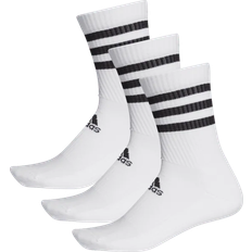 Adidas Dame - Elastan/Lycra/Spandex Strømper adidas 3-Stripes Cushioned Crew Socks 3-pack - White