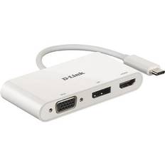 DisplayPort-kabler - VGA D-Link USB C-HDMI/VGA/Displayport M-F 0.1m