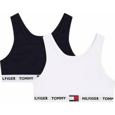 Tommy Hilfiger Piger Toppe Tommy Hilfiger Organic Cotton Repeat Logo Bralettes 2-pack - White/Desert Sky (UG0UG003450U9)