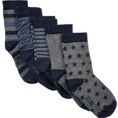 Piger - Polyester Undertøj Minymo Socks 5-pack - Dark Grey Melange (5079-131)