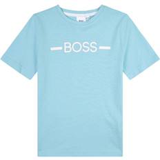 HUGO BOSS Boy's Logo Print Short Sleeve T-Shirt - Sea Green