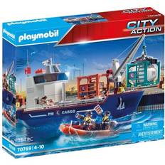 Byer - Plastlegetøj Klodser Playmobil City Action Cargo Ship with Boat 70769