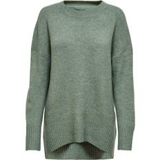 Only Elastan/Lycra/Spandex - Grøn Overdele Only Detailed Knitted Sweater - Green/Balsam Green