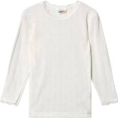 50 - Hvid T-shirts Joha Silk Wool T-shirt with Lace - White (16490-197-50)