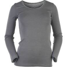Dame - L - Silke Sweatere Joha Victoria Wool/Silk Blouse - Grey