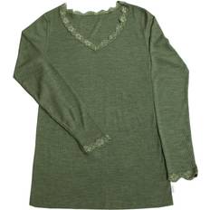 Dame - L - Silke Sweatere Joha Kate Long Sleeved Blouse - Olive Green