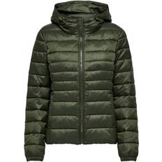 Only Nylon Overtøj Only Short Quilted Jacket - Green/Forest Night