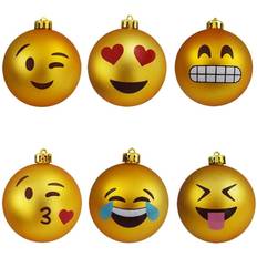 Guld Juletræspynt MikaMax Emoji 6-pack Juletræspynt 6stk