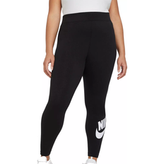 8 - Dame - XXL Tights Nike Essential High-Waisted Leggings Plus Size - Black/White