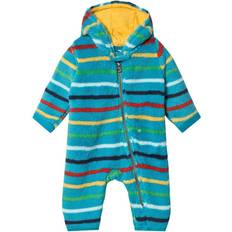 Frugi Børnetøj Frugi Ted Fleece Snuggle Suit - Tobermory Rainbow Stripe