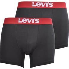Levi's Bomuld - Herre Undertøj Levi's Solid Basic Boxer Briefs 2-pack - Black/Red