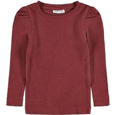Name It Slim Fit Puff Sleeve Top - Red/Spiced Apple (13187484)