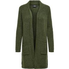 Only Grøn Trøjer Only Long Knitted Cardigan - Green/Khaki