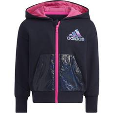 Adidas 92 Overtøj adidas Girl's French Terry Hooded Jacket - Legend Ink (H38397)