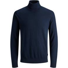 Blå - Herre - Viskose Sweatere Jack & Jones Roll Requirement Sweater - Blue/Navy Blazer