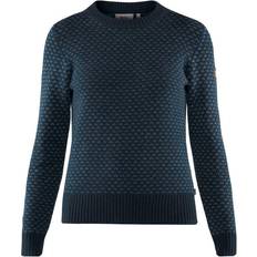 Fjällräven Dame - M - Striktrøjer Sweatere Fjällräven Övik Nordic Sweater W - Dark Navy